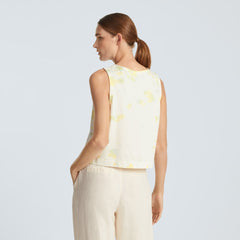 The Premium Weight Cropped Pocket Tank | Seafoam Tie Dye