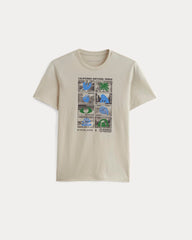 The Everlane x Parks Project Essential Organic Crew | Forged Iron / Birch / Granada Sky Blue / Green