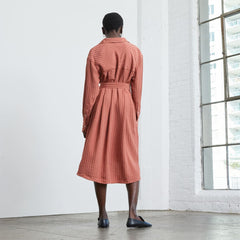 The City Stripe Draped Shirt Dress | Redwood