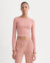 Lounge Rib Cropped Shirt | Ash Rose