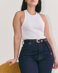 The Luxe Rib Racerback Tank | White