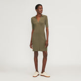 The Ribbed Short-Sleeve Polo Dress | Kalamata