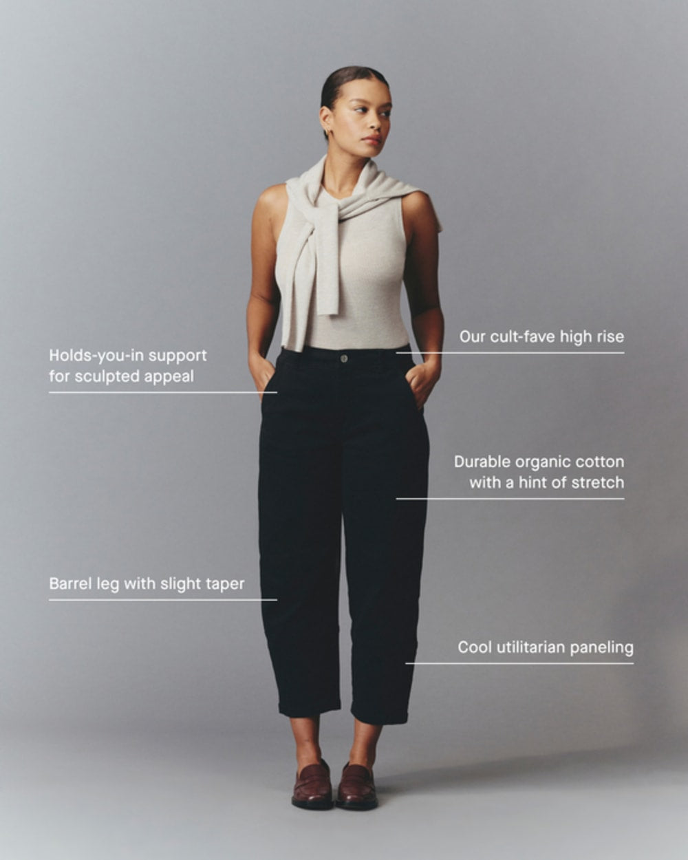 The Utility Barrel Pant | Black | Regular