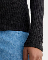 The Cozy Rib Long-Sleeve Tee | Black