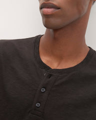 The Slub Long-Sleeve Henley | Black