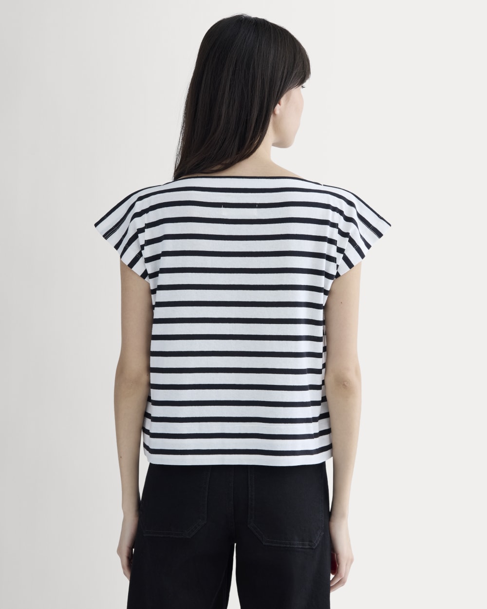 The Oversized Muscle Tee | Bone / Black