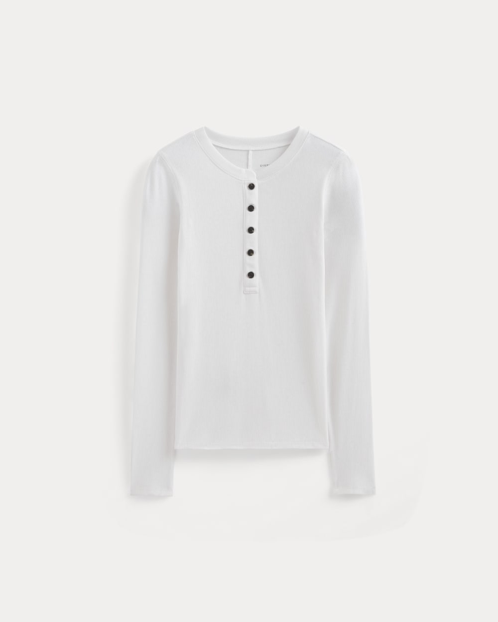 The Luxe Rib Henley | White