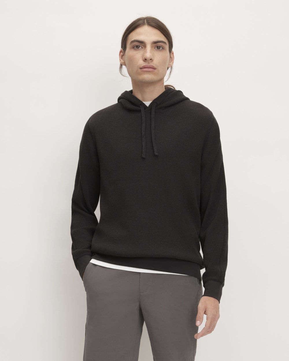The Waffle-Knit Hoodie | Black