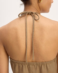 The Linen Halter-Neck Dress | Tiger's Eye