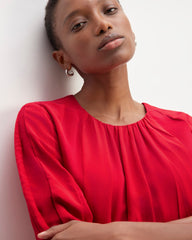 The City Stripe Ruched Dress | Haute Red