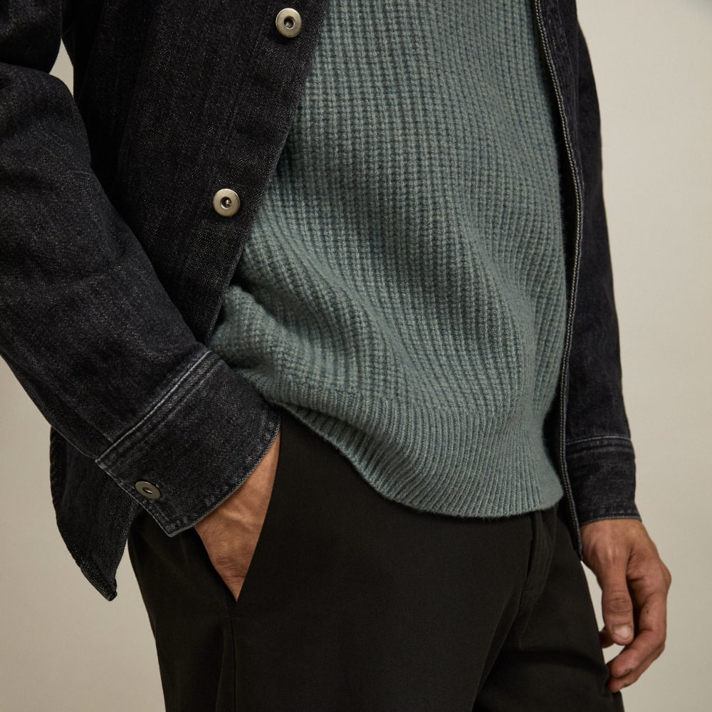 The Felted Merino Half-Zip Sweater | Storm Green