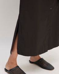 The Supima® Cotton Short-Sleeve Shirt Dress | Black
