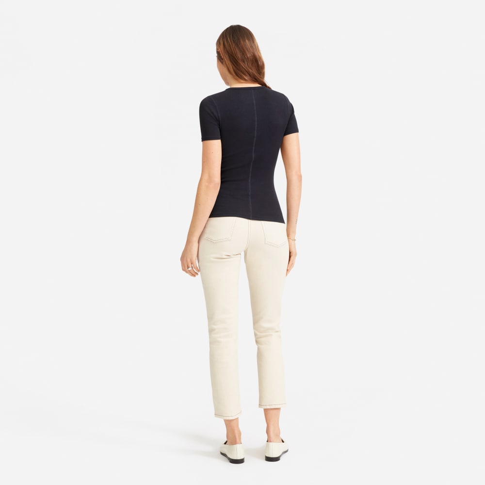 The Pima Micro-Rib Crew Tee | Black