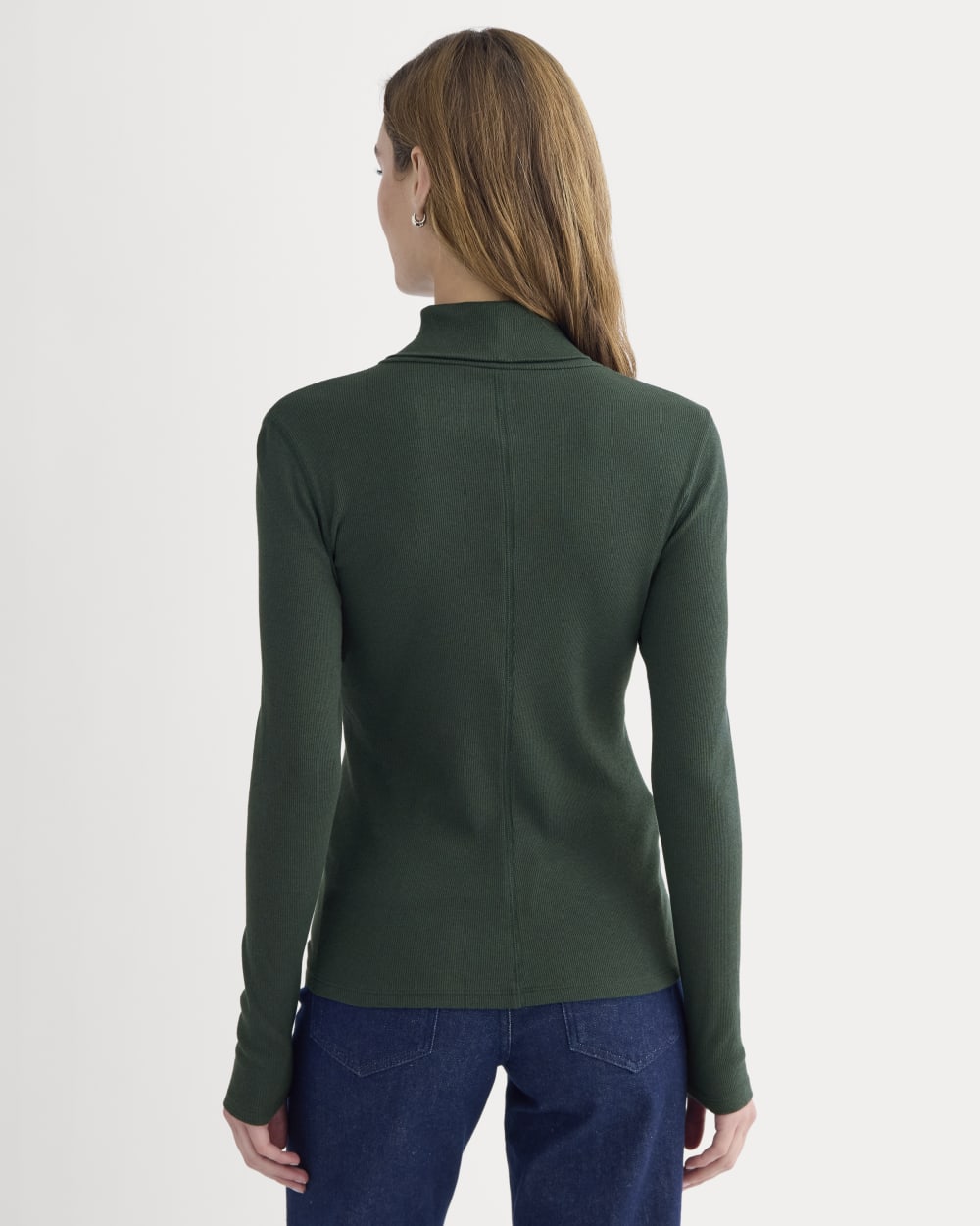 The Luxe Rib Turtleneck | Heathered Dark Sea