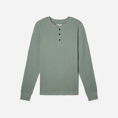 The Waffle Long-Sleeve Henley Tee | Lily Pad