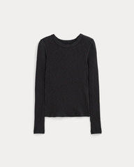 The Cozy Rib Long-Sleeve Tee | Black