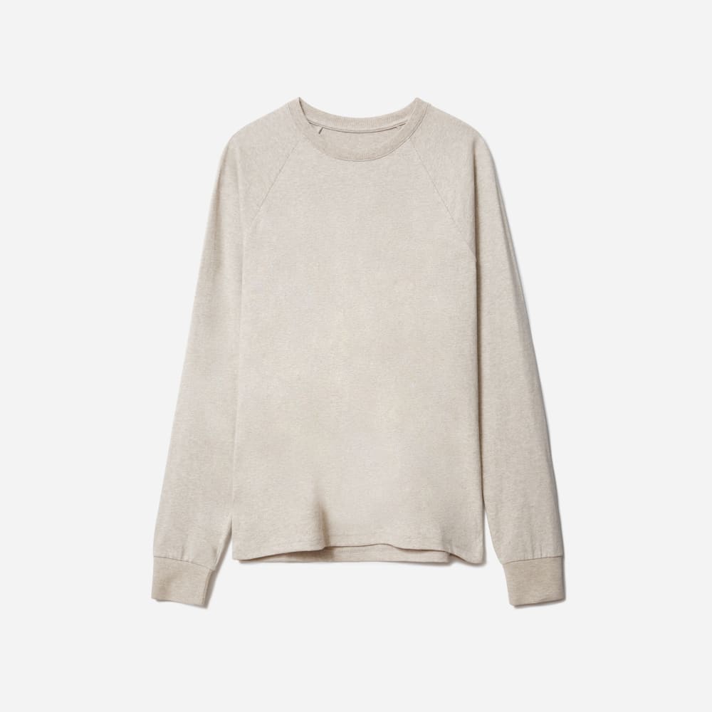 The Premium-Weight Long-Sleeve Crew | Uniform | Heather Oatmeal