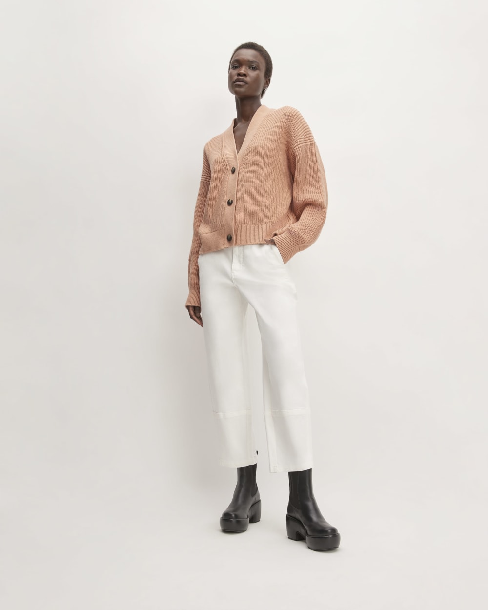 The Boxy Cardigan in Everyday Cotton | Blush Pink