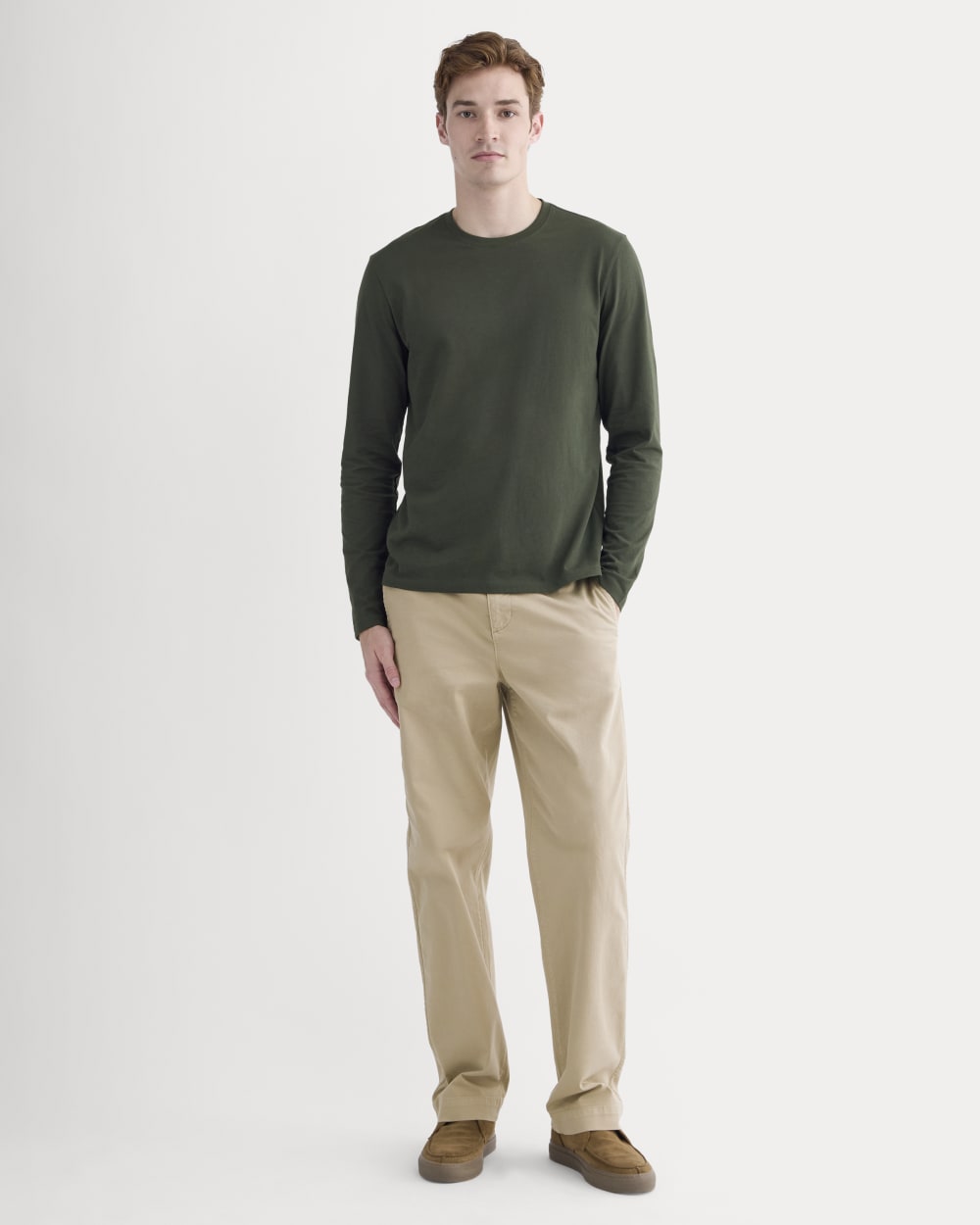 The Essential Organic Long-Sleeve Tee | Dark Green