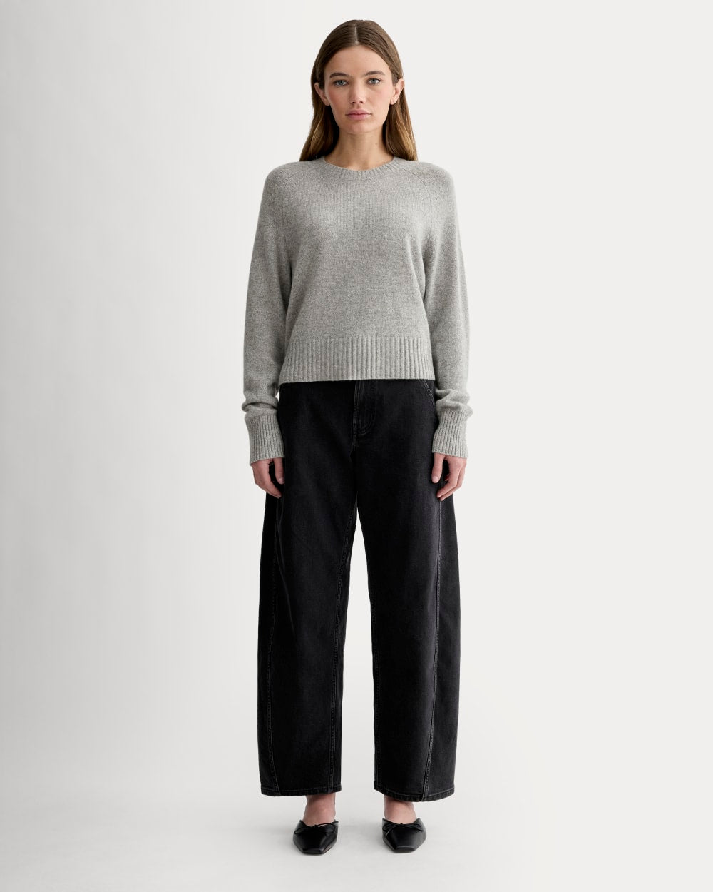 The Boxy Crew in Cashmere | Light Heather Grey