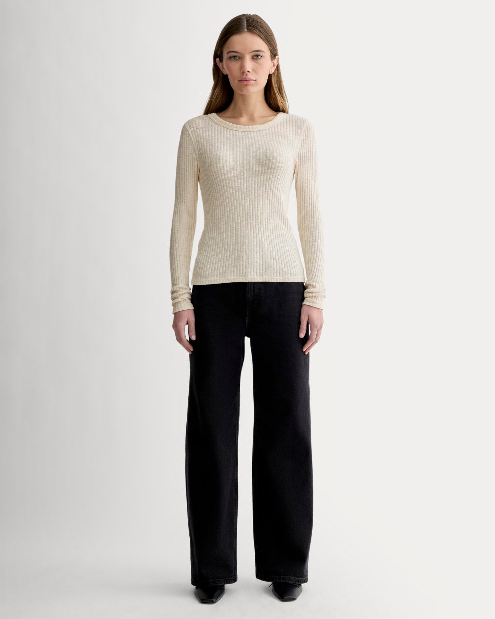 The Cozy Rib Long-Sleeve Tee | Bone