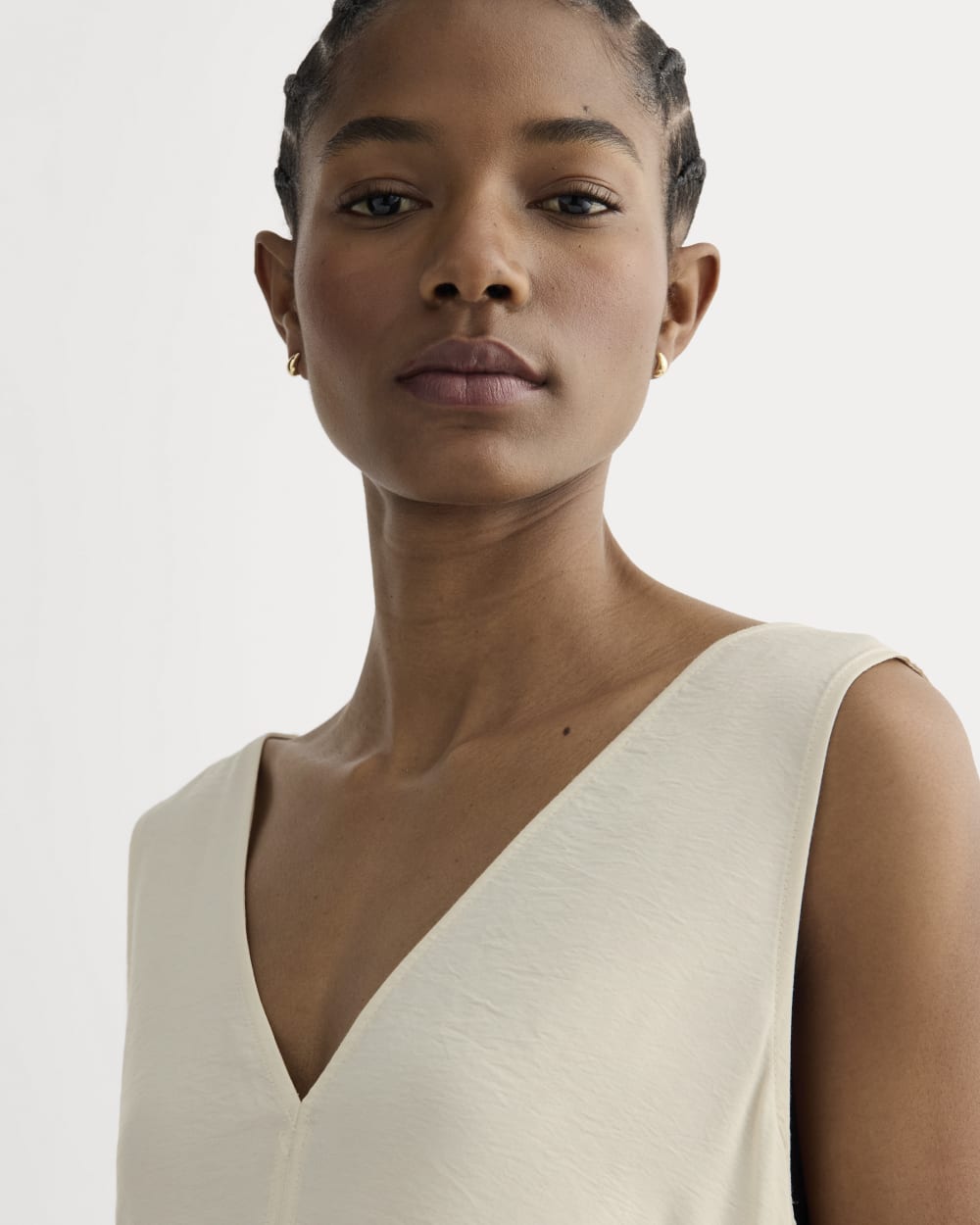 The V-Neck Dress in SoftLuxe | Sandshell