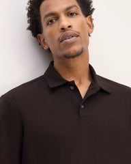 The Premium Weight Long-Sleeve Polo | Black