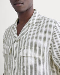 The Resort Shirt in Linen | Bone / Black