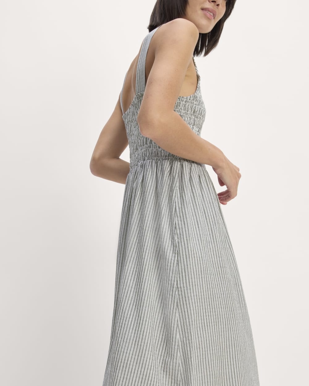The Gauze Smock Dress | White / Black