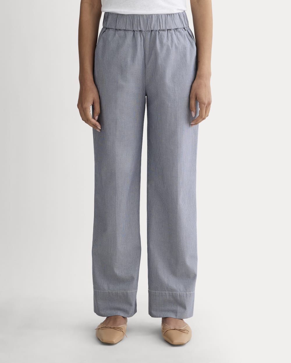 The Easy Pant | Dark Denim Pinstripe