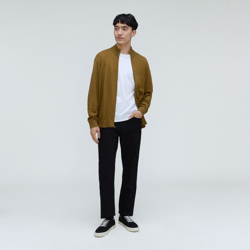 The No-Sweat Full Zip Sweater | Tapenade