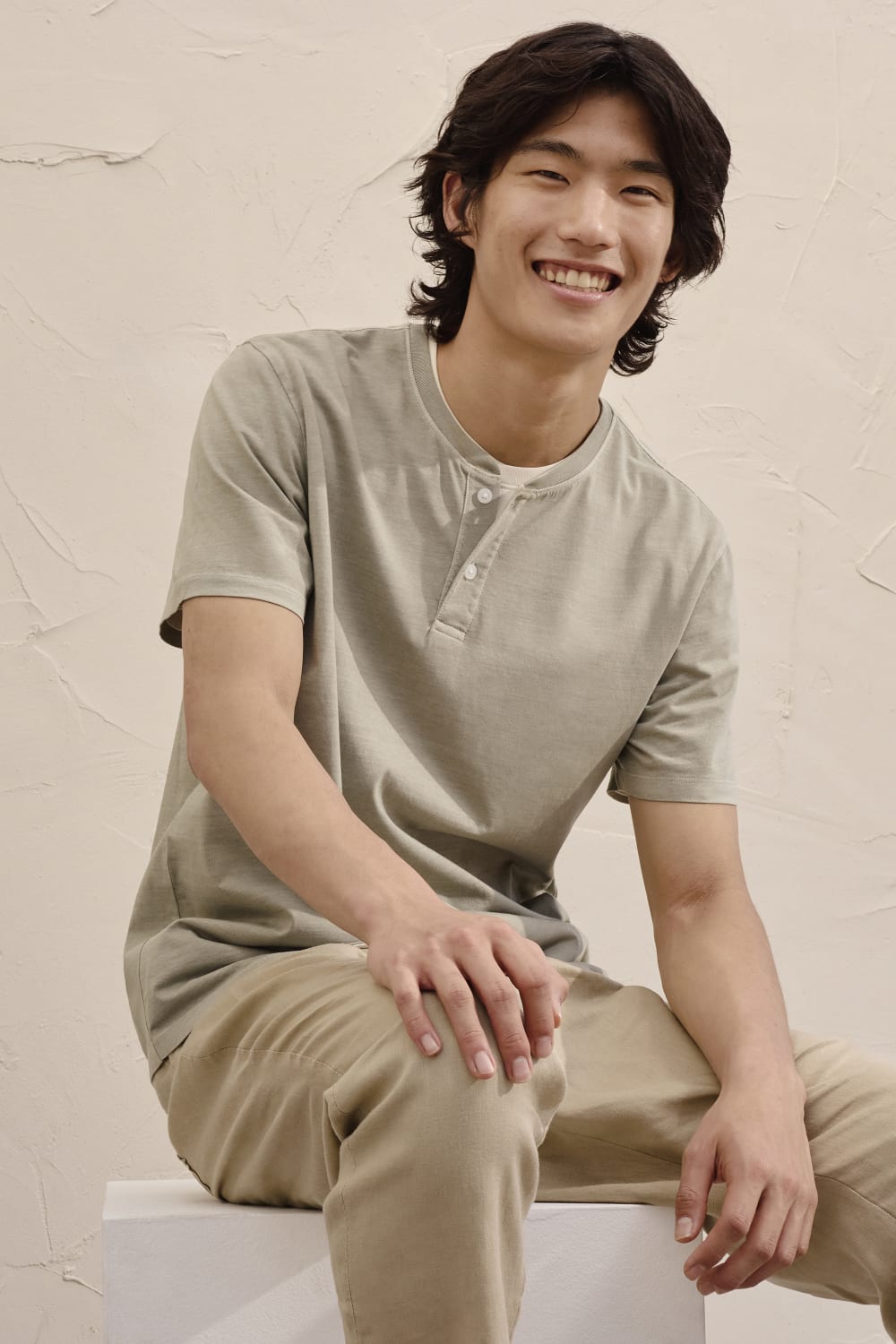 The Cotton Slub Henley | Heather Oatmeal