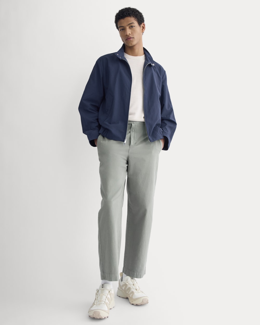 Cropped Slub Trouser | Agave Green