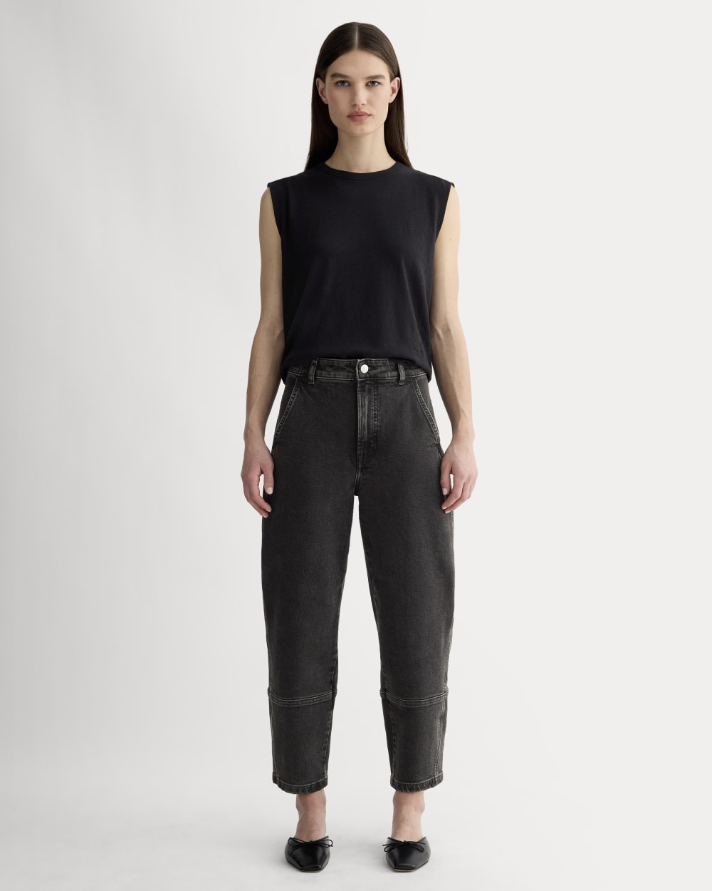 The Utility Barrel Jean | Washed Black | Regular