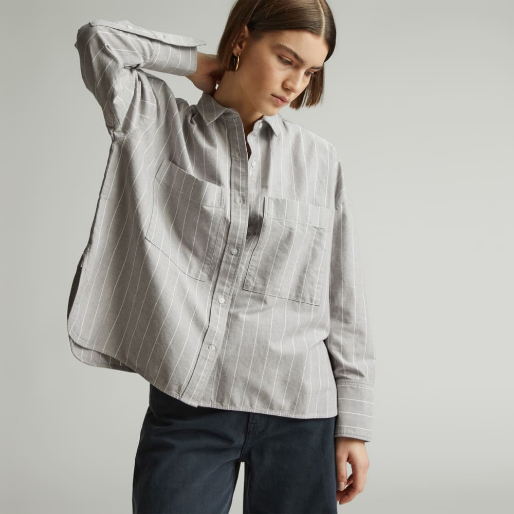 The Boxy Oxford | Chocolate Brown / White