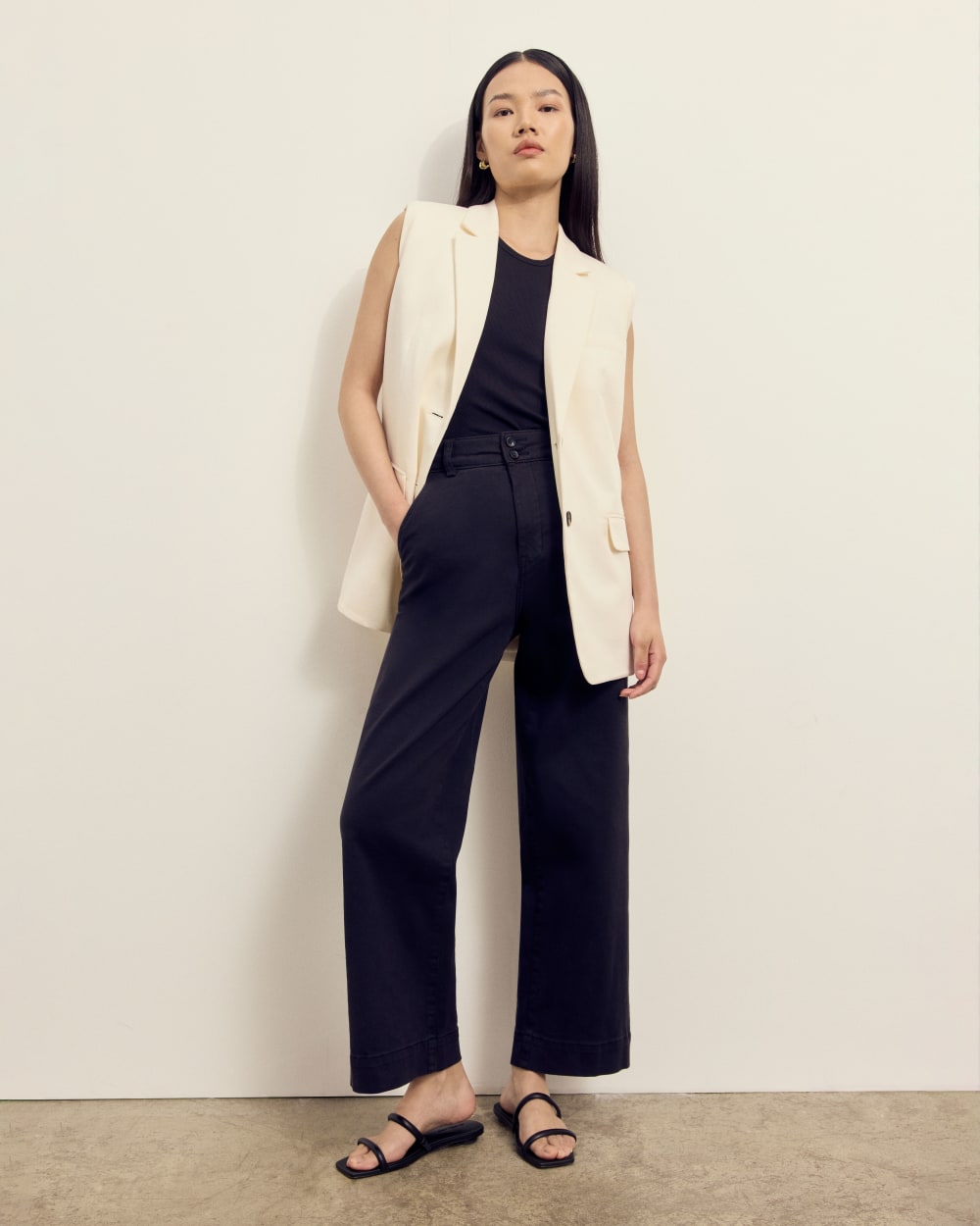The Organic Wide-Leg Pant | Black