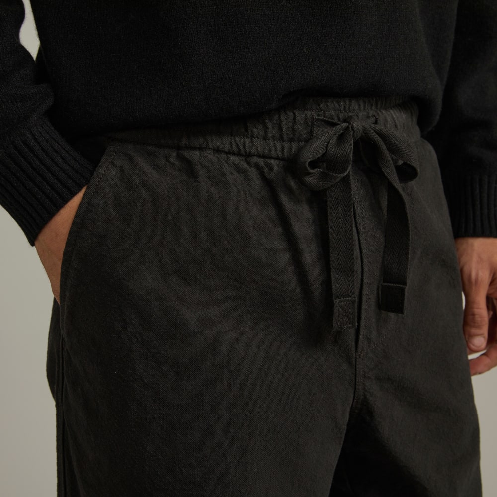 The Canvas Organic Cotton Drawstring Pant | Black