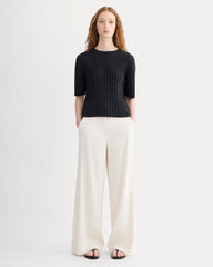The Oversized Tee in Cotton Linen | Black