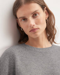 The Boxy Crew in Cashmere | Heathered Grey
