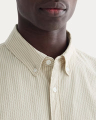 The Seersucker Long-Sleeve Shirt | Trench Coat Khaki / Natural