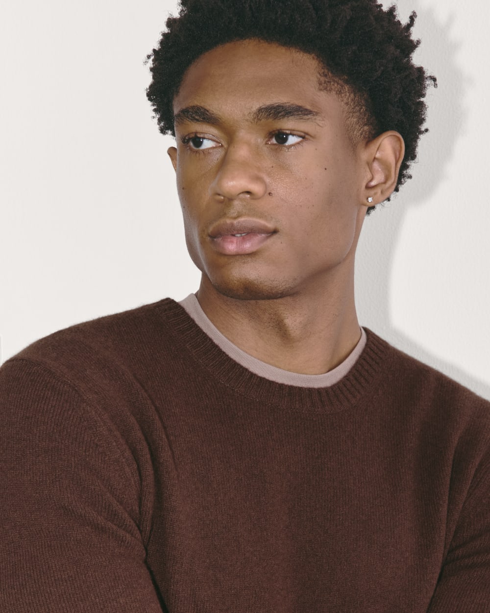The Premium Merino Crew Neck Sweater | Heather Mahogany